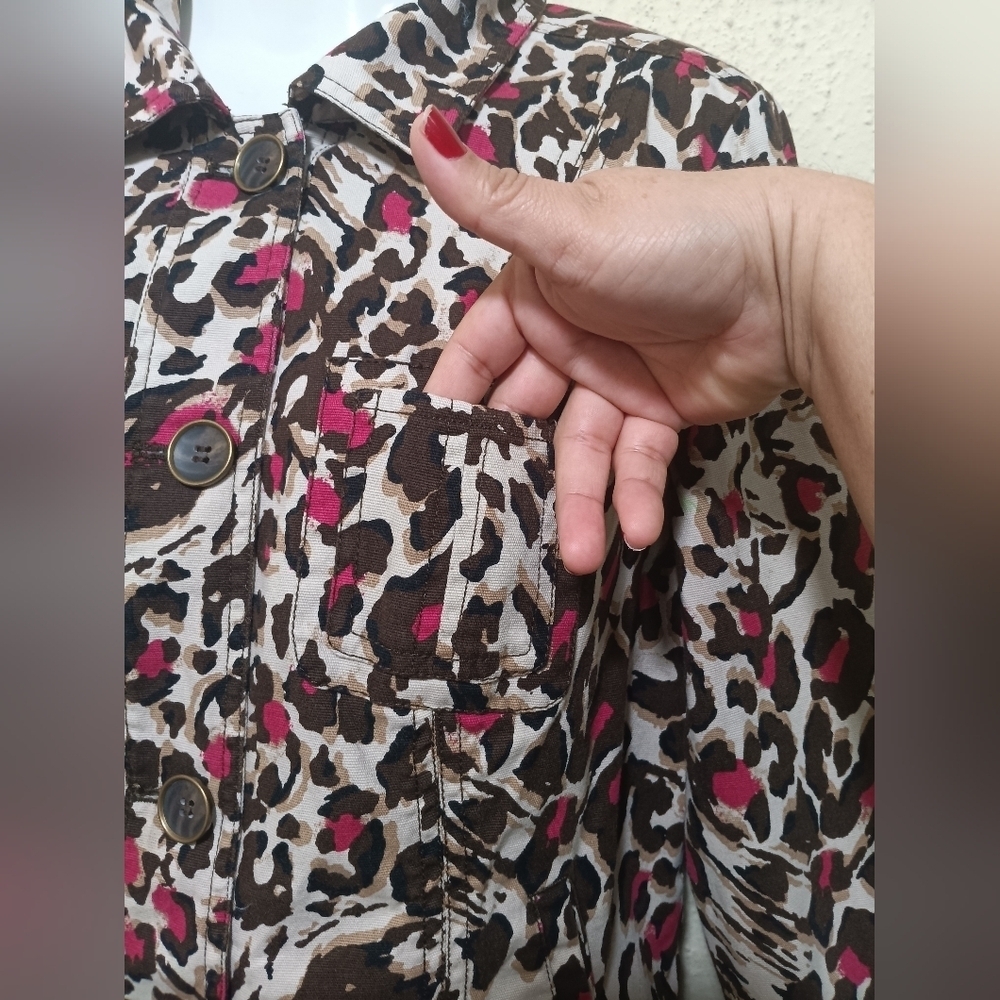 Charter Club Leopard Print Button-Down Shirt - Picture 7 of 11